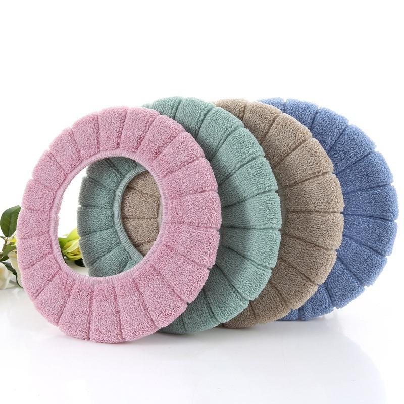 2024 1Pcs Warm Toilet Seat Cover Bathroom Toilet Pad Closestool Knitting O-shape Thicker Soft Washable Closestool Bathroom Accessories