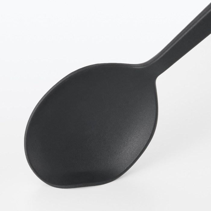 [Mujirushi Ryohin] Silicone Cooking Spoon Black, Approx. 26cm Length 84376412