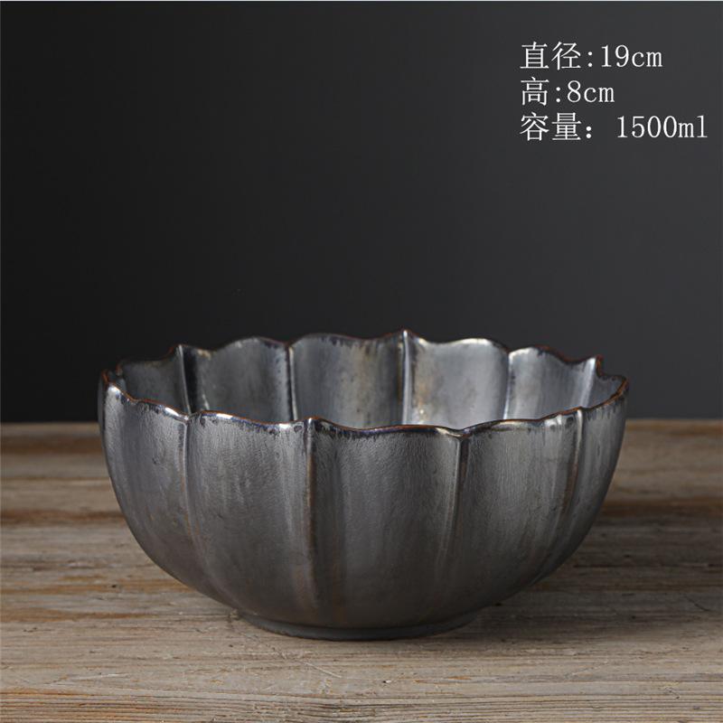 

Фруктовая тарелка в японском стиле Большая ретро салатница Керамический домашний фруктовый горшок Простая тарелка Горшок-лотос Чаша для чая кунг-фу Чайная чаша