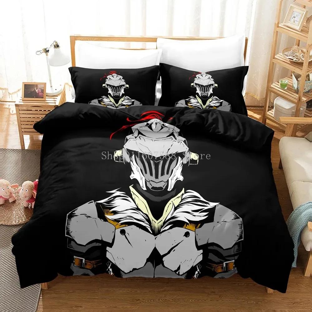 Comforter Bedding Set Anime Goblin Slayer And Lovely Bedclothes Queen King Size For Kids Adults Bedroom Decor