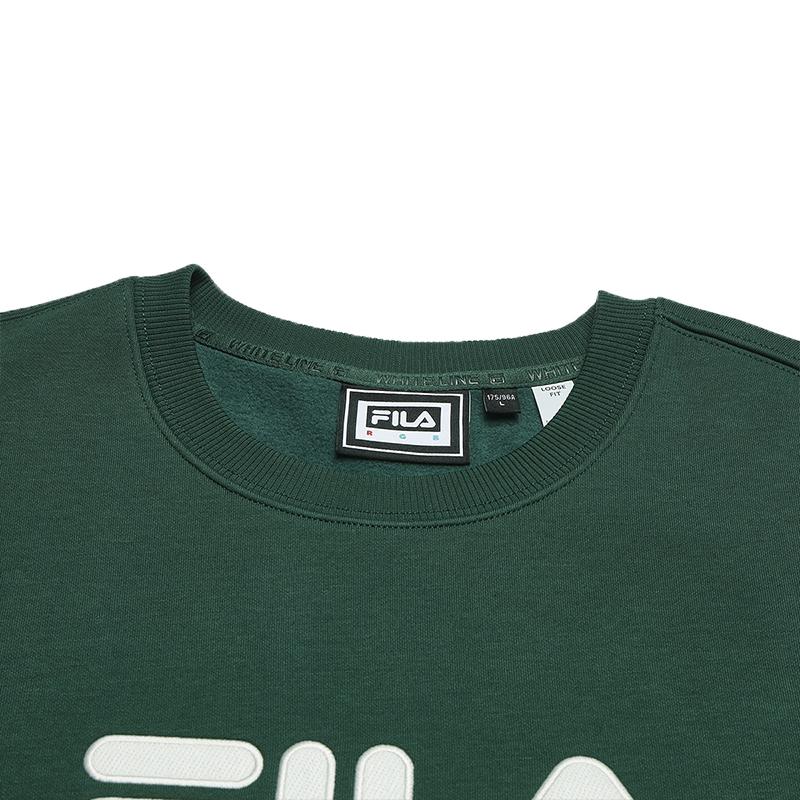 Fila Original Pullover Fleece Fashion Classic Versatile Soft Comfortable Warm Loose Sweatshirt Unisex Sweatshirt F51U549202F-GN