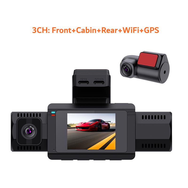 CPT 3 Channel 4K Dash Cam GPS Speed Night Vision Auto Driver Recorder 5G WiFi Super Capacitor 1 Year Warranty