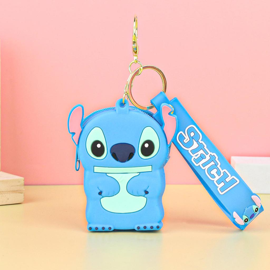 Creative Stitch Cartoon Silicone Keychain: Children's Earphone Storage Wallet & Pendant