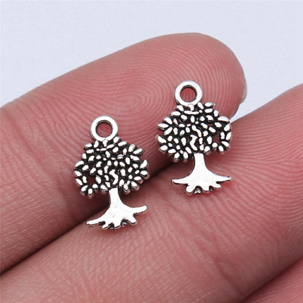 Charms Round Tree Of Life Pendants Vintage Jewelry Supplies QC109