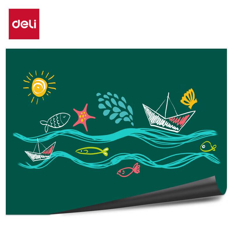 Deli 90x120cm Self-Adhesive Erasable Green Wall Board Sticker