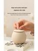 Beige Airtight Ceramic Tea Canister for Black, Pu-erh, Longjing Tea - Small, Moisture-Proof Storage Container