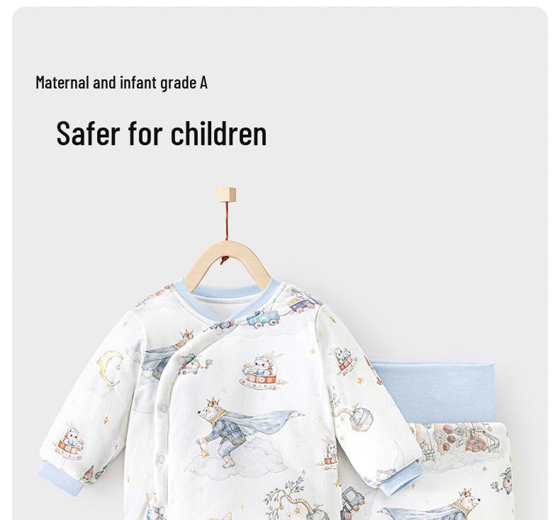 Girls' Winter Quilted Cotton Outfit - Two-Piece Jacket and Pants Set