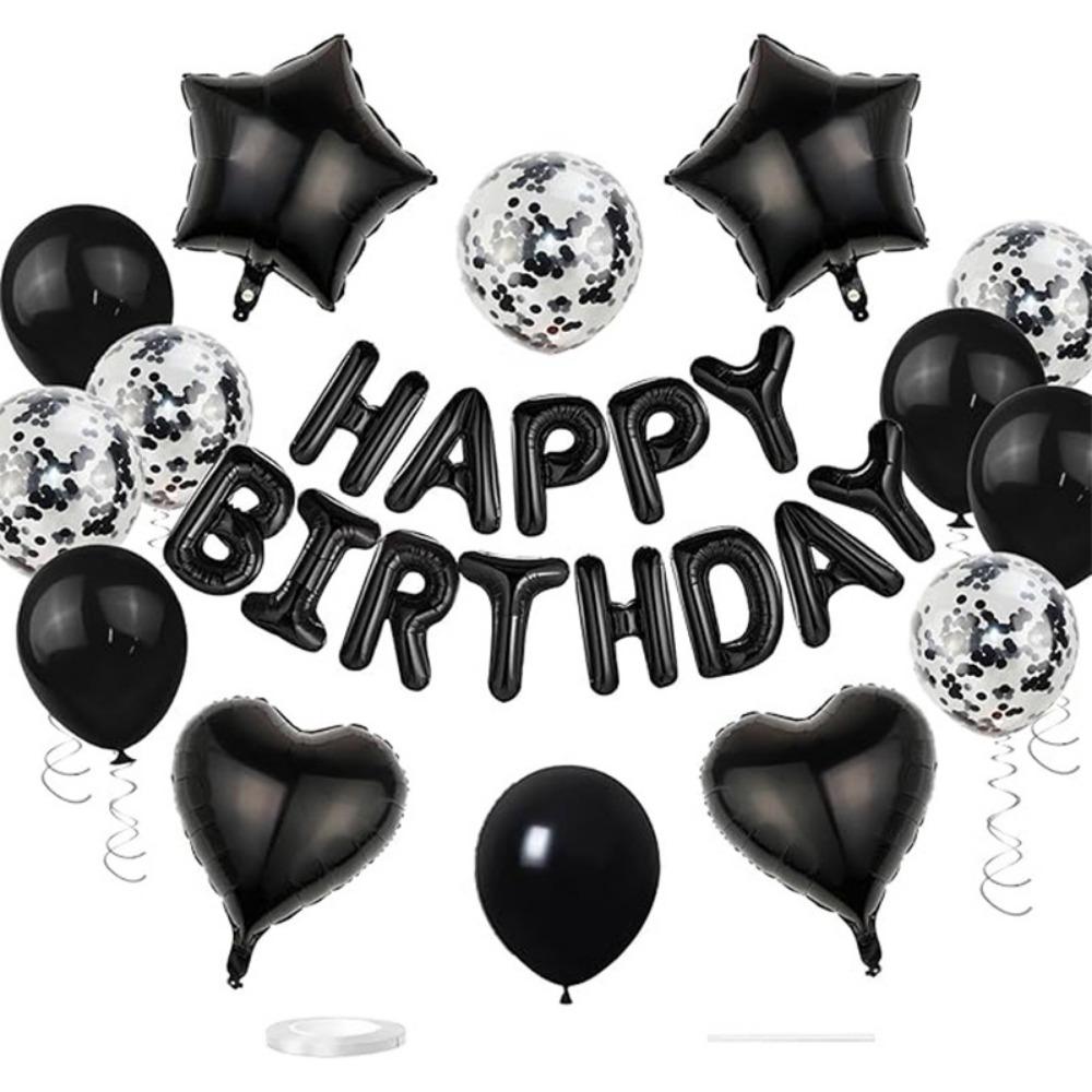 Latex/Aluminum Film Happy Birthday Balloon Garland Kit Heart Star Balloon Wall Backdrop  Birthday