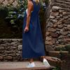 Women Sleeveless Solid Suspender Long Dress Casual Loose Fit Adjustable Strap Overall Style Maxi Skirt for Daily Wear