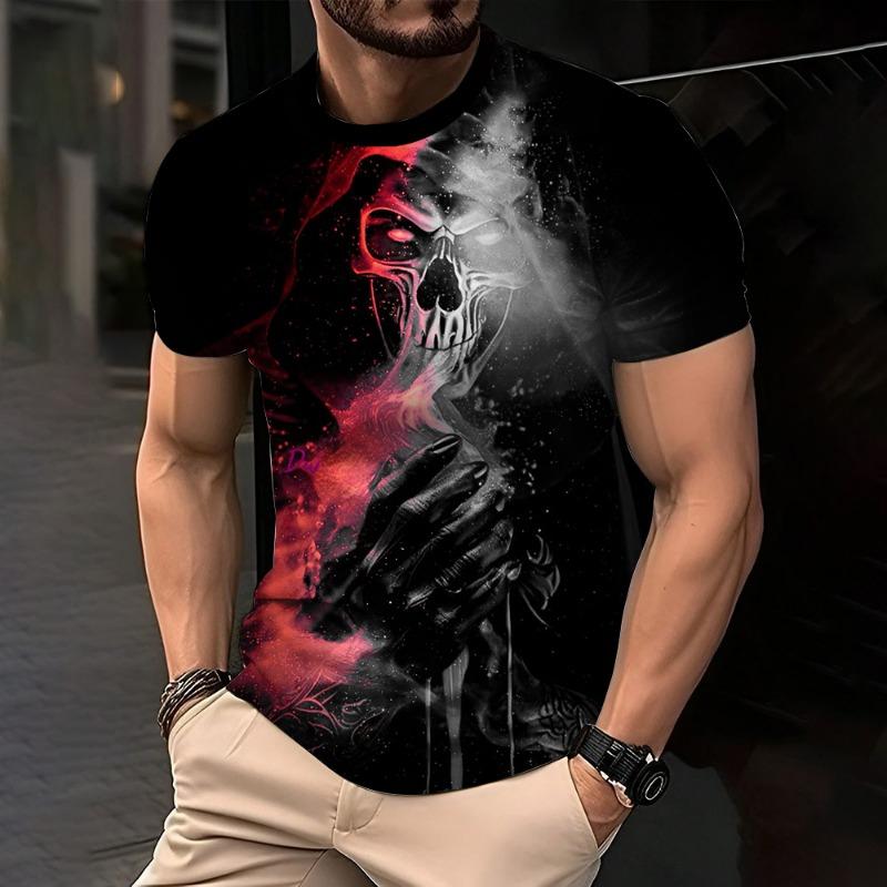 Trendy Lion Graphic Print Short Sleeve Clothing 2026 Summer O-Neck Animal 3D Printed