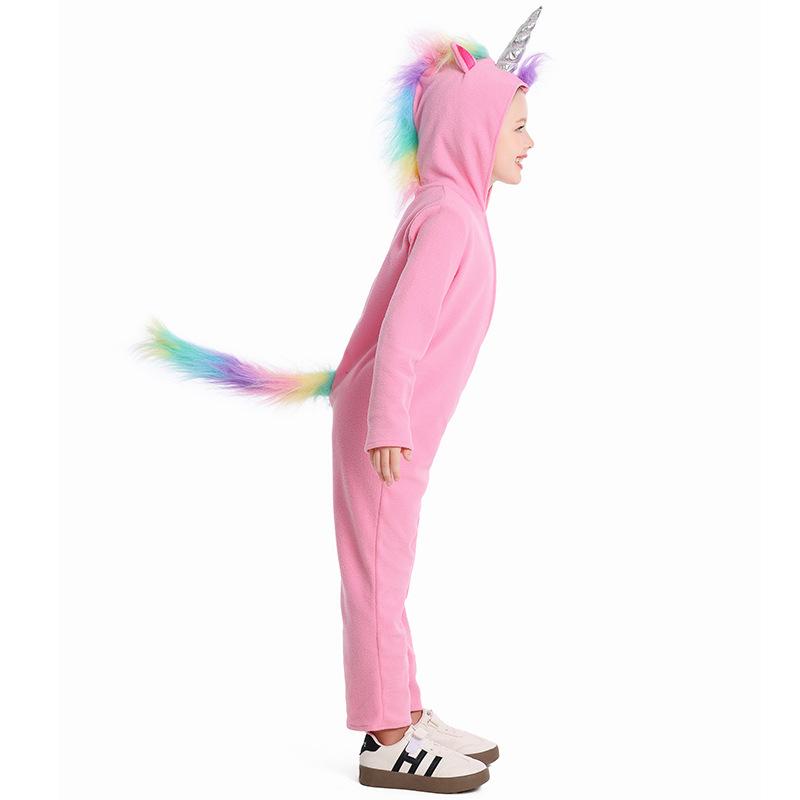 Rainbow Elf Unicorn Cosplay Costume for Children Girls Boys Stage Outfit Kids Halloween Festival Party Dress Up Jumpsuit Pajamas