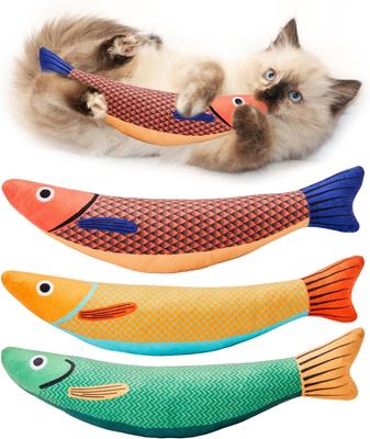 Giocattoli per gatti a forma di pesce, giocattoli per digrignare i denti con erba gatta, morbidi e resistenti, giocattoli per gattini, giocattoli interattivi con suono, giocattoli di peluche da masticare per gatti, forniture per gatti