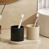 1set Solid Color Mouthwash Cup With Tray, Couple Toothbrush Cup, Gargle Cup Set, Family Bathroom Tumbler, Bathroom Accessories