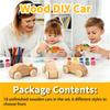 M-Modern-18 Pack DIY Wood Car Unfinished Wooden Cars To Paint Wooden Craft Cars For Home Activities Craft Projects Family D