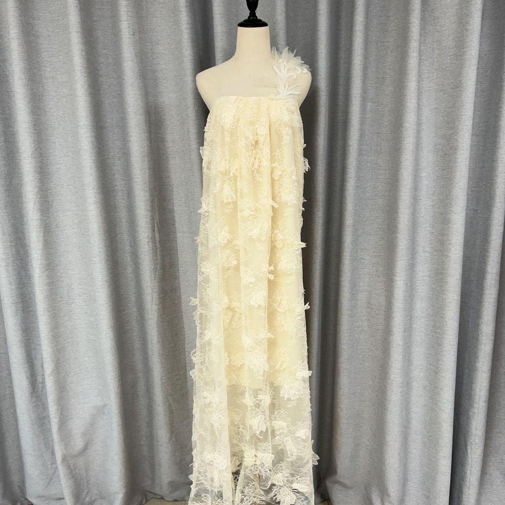 3D Floral Lace Beaded Strappy Backless Long Dress - Early Spring Collection