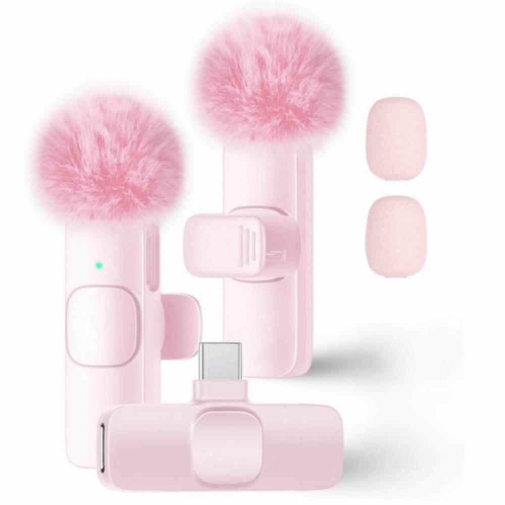 1/2Pcs Pink Lapel Microphone Wireless Mobile Phone Microphone Mini Microphone Livestream