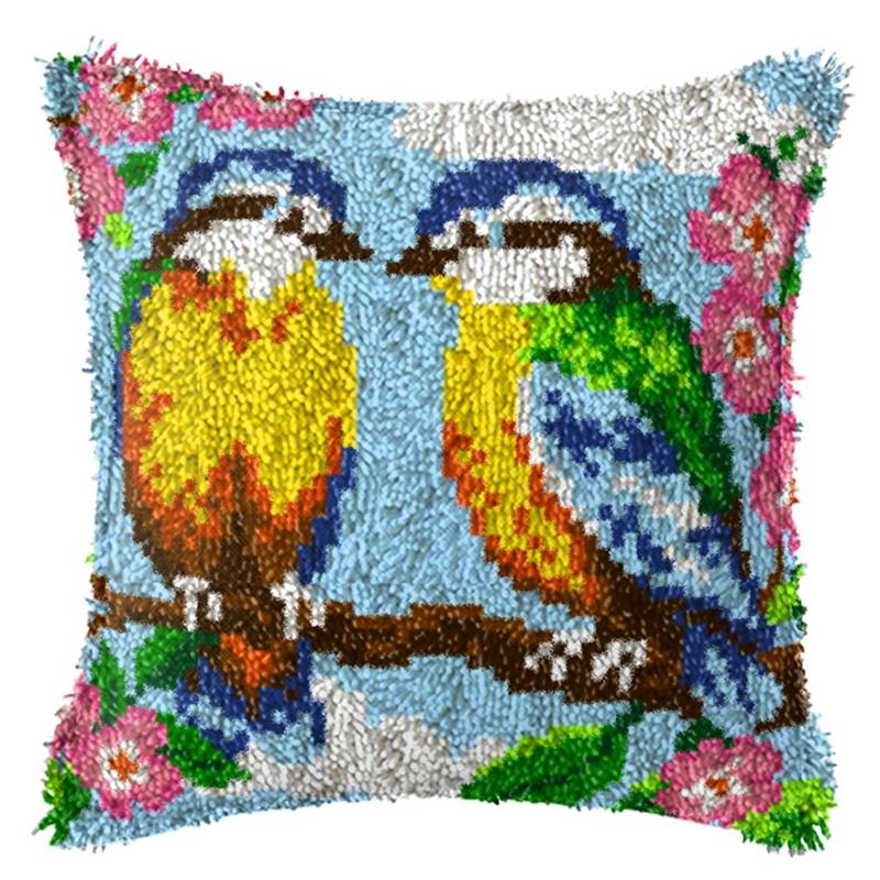 Cartoon Animal Pillow Embroidery Latch Hook Kit Carpet Undefined Latch Hook Rug Button Pad Set Smyrna Package Knooppakket Kits