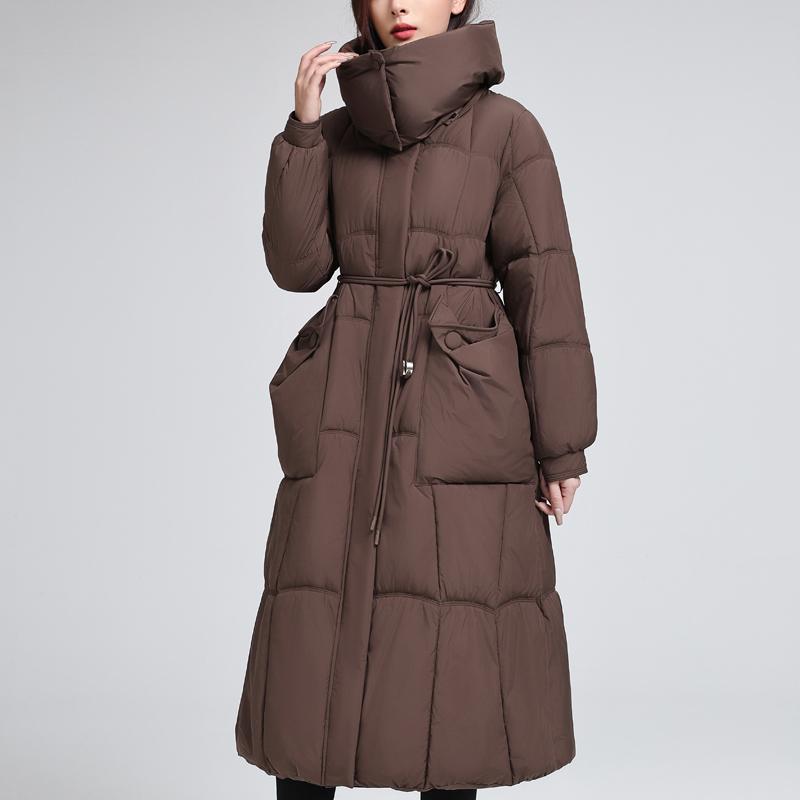Fashion Woman Winter Coats With Belt Thick Warm Casual Winter Jacket Women's Long Parkas