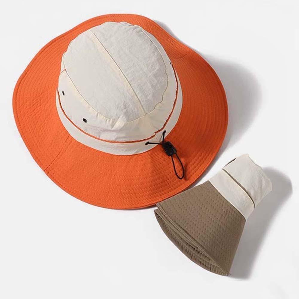 Portable Summer Alpine Hat Windproof Rope Women Hiking Cap Foldable Bucket Cap Camping