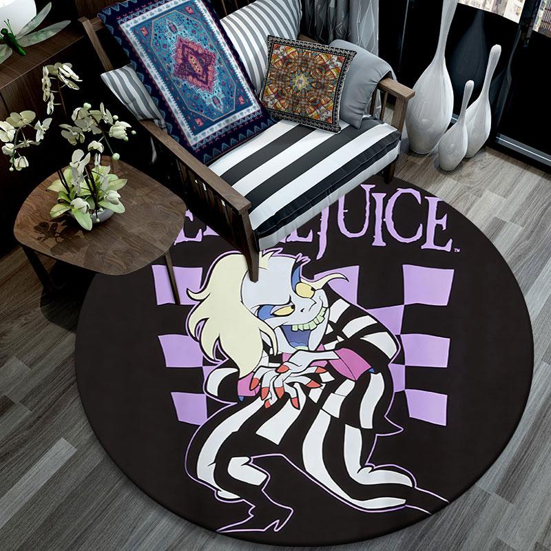 Beetlejuice,Round Area Rug,Carpet Rug for Living Room Bedroom Sofa Playroom Decor,Non-slip Floor Mat