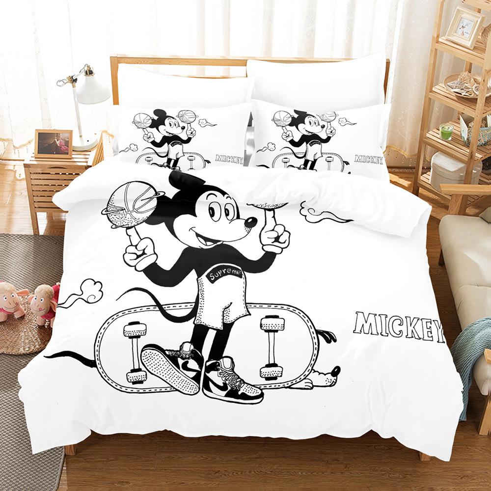 3D Cartoon Animation Bedding Three-Piece Digital Printing Microfiber Polyester Cotton Quilt Cover