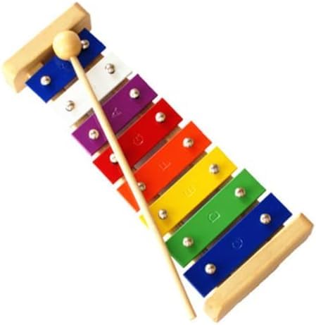Music Playing Xylophone for Kids 8 Notes Wooden Toy Colorful Musical Instrument 2 Mallets Educational Small Toy