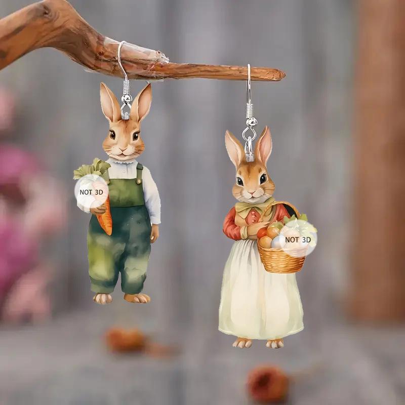 

Fashion new AB rabbit acrylic earrings білий