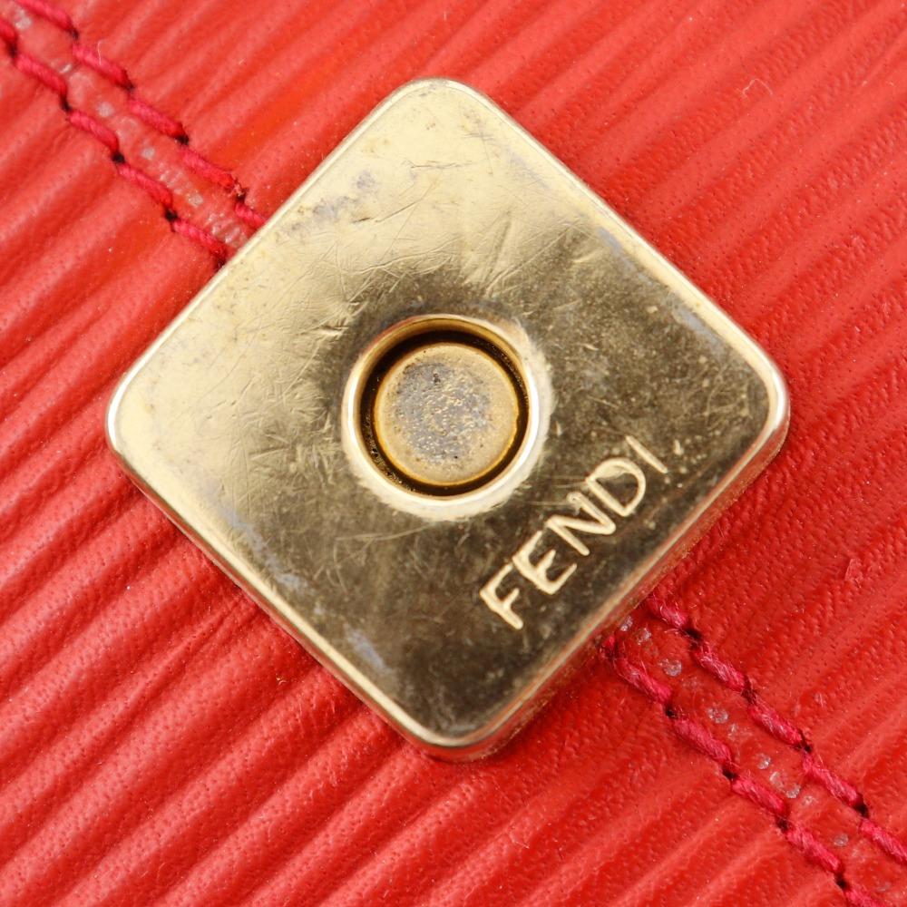 Fendi Mini Backpack Backpack Daypack Vintage Red Calfskin Women Used