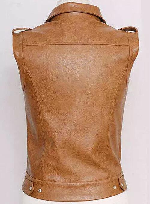 New Western stylish Vest Coat Real Leather Tan Waistcoat Jacket Men Genuine Lambskin