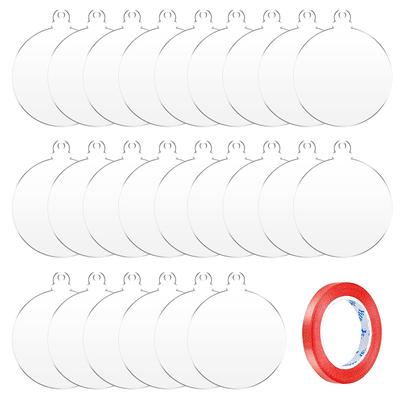1Set Acryl-Weihnachtsornament, blanko, transparent, Acrylanhänger, runde Formen für Weihnachten, Zuhause, Party, DIY, Basteldekoration