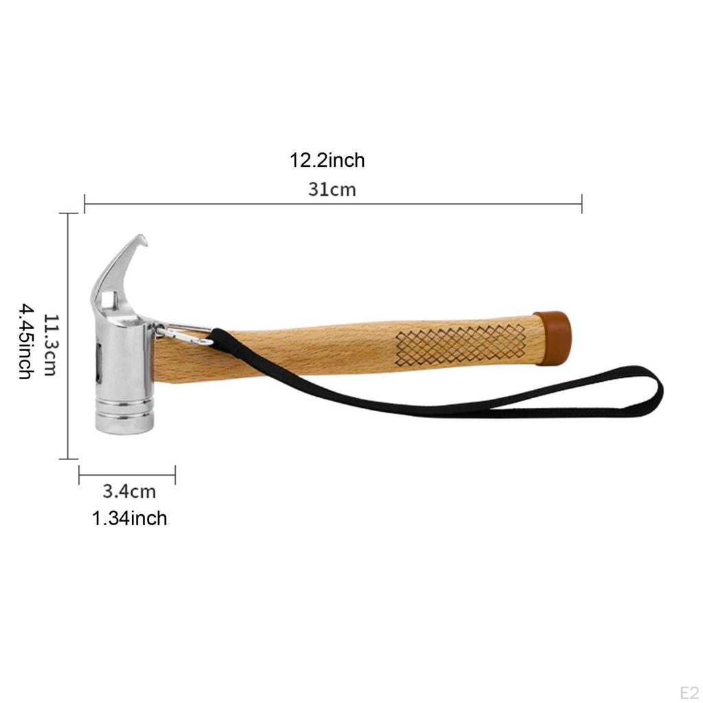 Camping Hammer for Tent Stake Outdoor with Strap Lightweight Ground Nail
