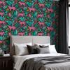 Leopard Tropical Leaves Bright Wallpaper 22.83"X118" Waterproof Wallpaper for Living Room/Bedroom/Bathroom PVC Wall Sticker