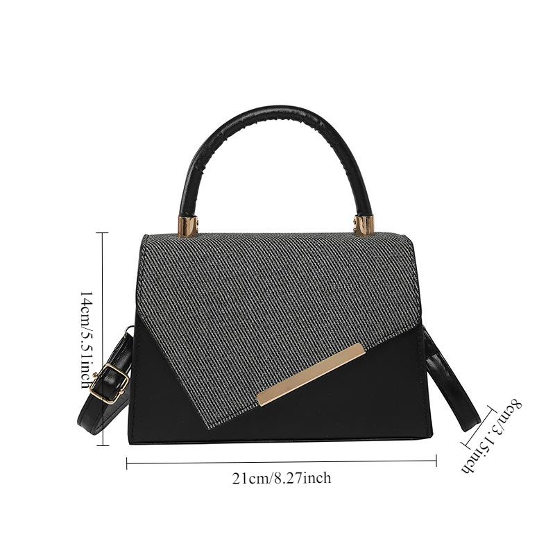 Light Luxury Hand-held Small Square Bag for Women, New Fashiable and Versatile Spliced Shoulder Bag, Stylish Crossbody Bags