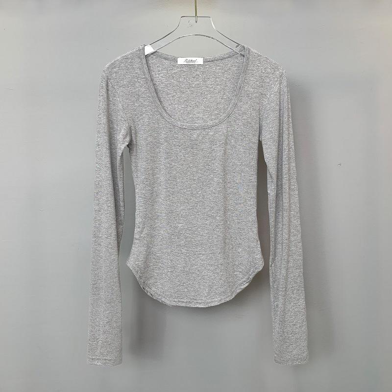 Dongdaemun Slimming Low-Cut Busty Long-Sleeve Women's Trendy T-Shirt