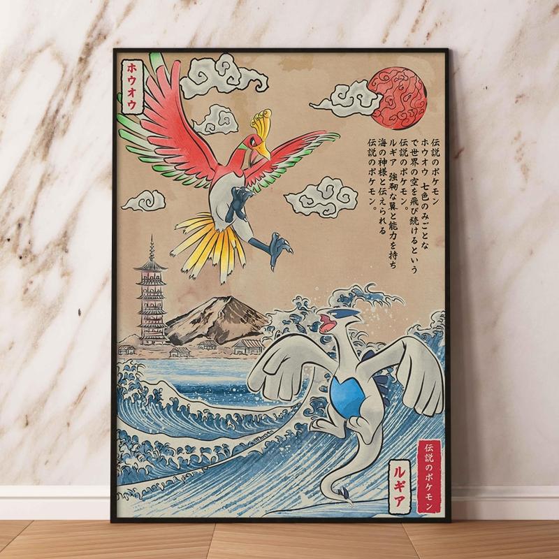 

Pokemon Themed Typhlosion Wall Decor with Delicate Details Long Lasting Colors Suitable for Various Scenes Such As Living Rooms 21X30CMNo Framed
