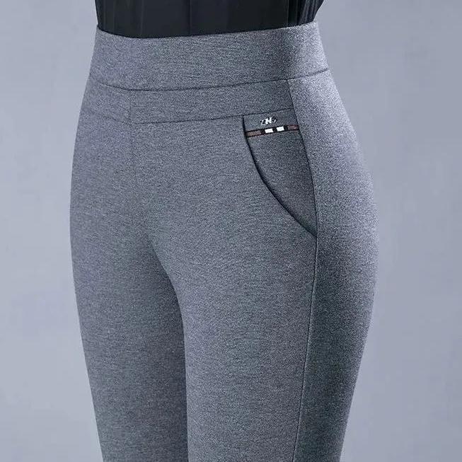 Spring and Autumn Women's High-Waisted Casual Elastic Pants, Slim-Fitting Pants for Middle-Aged and Elderly Women, Fashionable Pencil Pants