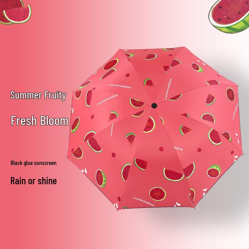 Gradient 8-Rib UV Protection Folding Umbrella - Sun and Rain Ready