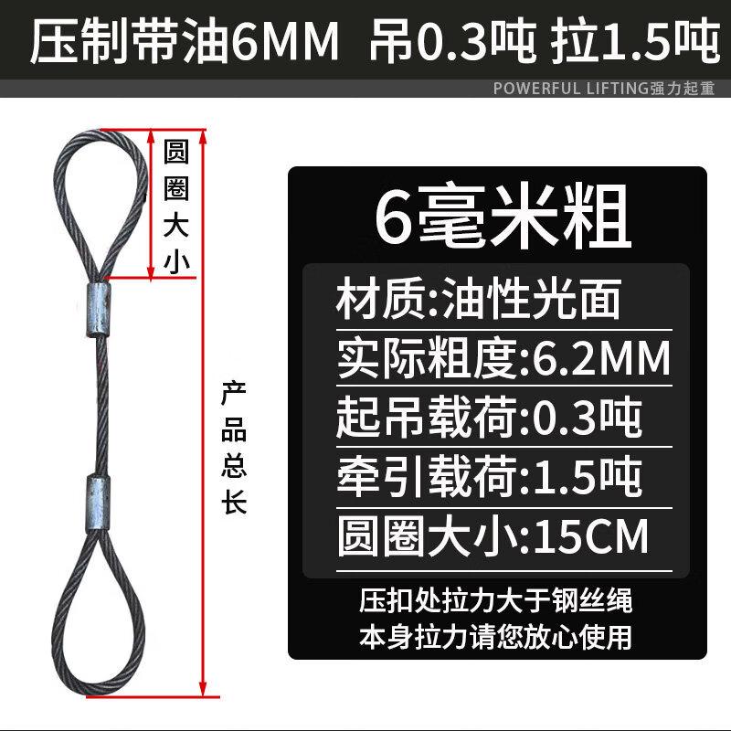 Jun Ding Ying 6mm Steel Wire Rope Sling, 2m