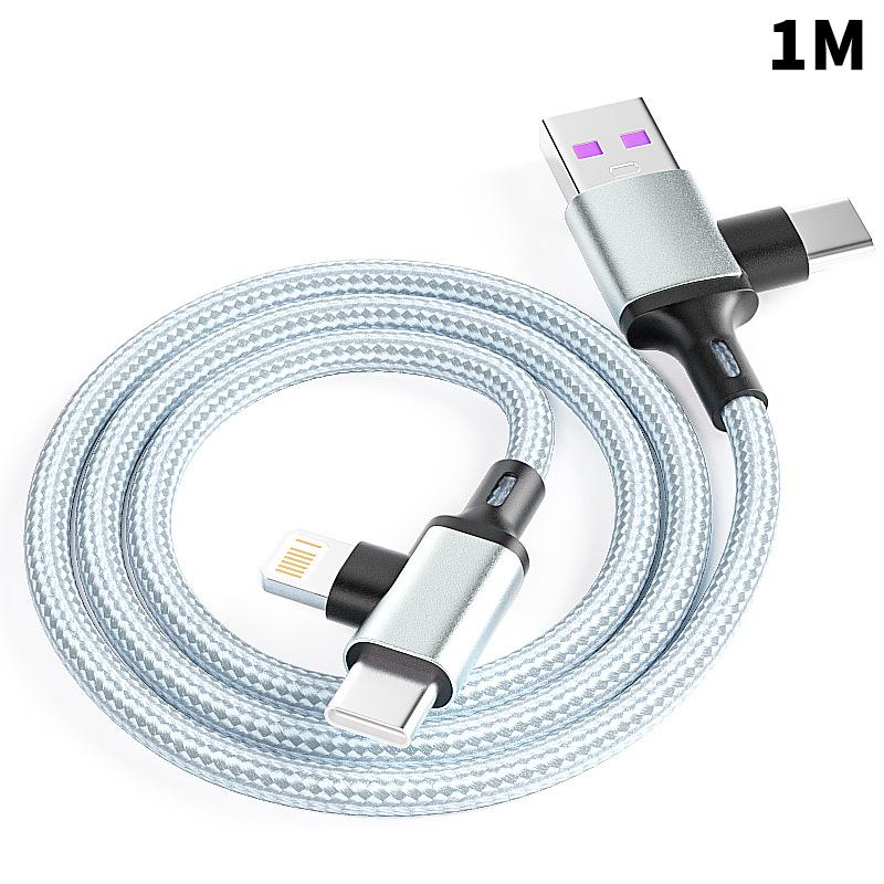 

Elough 66W 4 In 1 Usb A /Usb C To Type C/Lighting Fast Charge Mobile Phone Cable For Iphone 15 Samsung Huawei Xiaomi 1m срібний