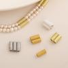 2Pcs Magnetic Attraction Spacer Bead For Jewelry Findings Making Necklace Supplies Diy Brass 14K Gold Plated Accessories