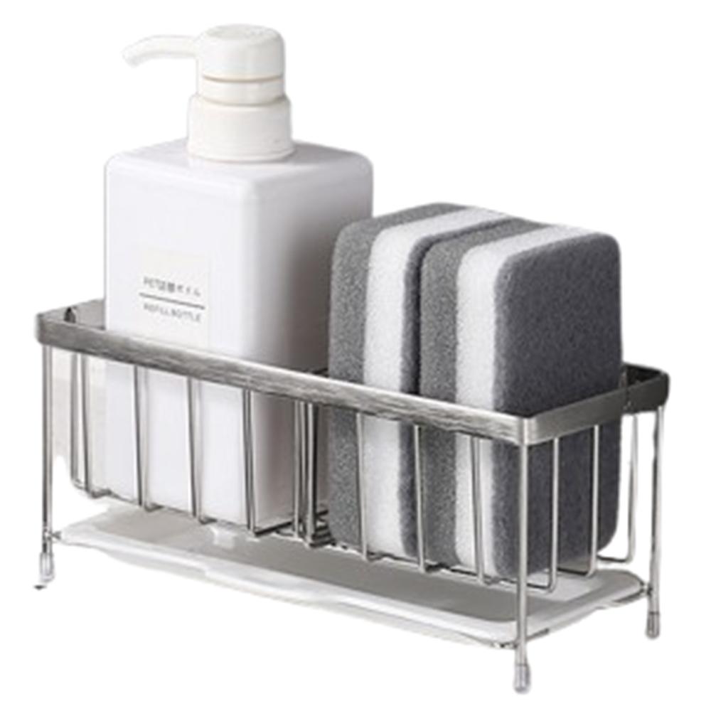 Rustproof Kitchen Sponge Holder Self-draining Drain Rack Organizer Kitchen Sink Rack  Countertop