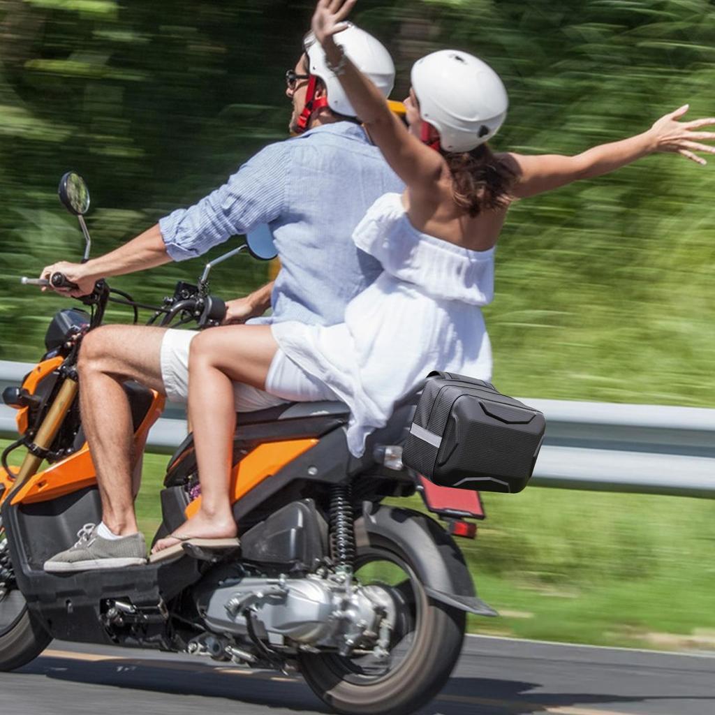 E-Bike Backrest Storage Bag Rear Ebike Backrest Bag With Rain Cover Safety Reflective Hard Shell Electric Vehicle Luggage