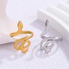 Stainless Steel Metal Snake Rings For Women Men Gold Color Geometric Open Adjustable Ring Vintage Gothic Aesthetic Jewelry Gifts
