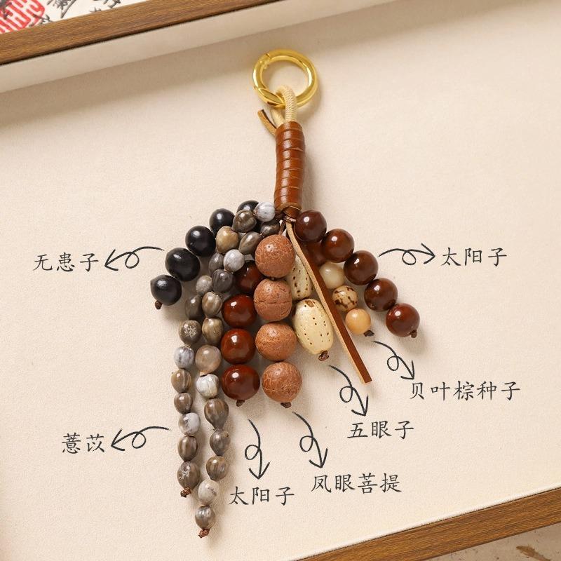 Wenqi Full Wish Seed String Bag Pendant Bodhi Seed Handwoven High-end Retro Literary Bag Pendant