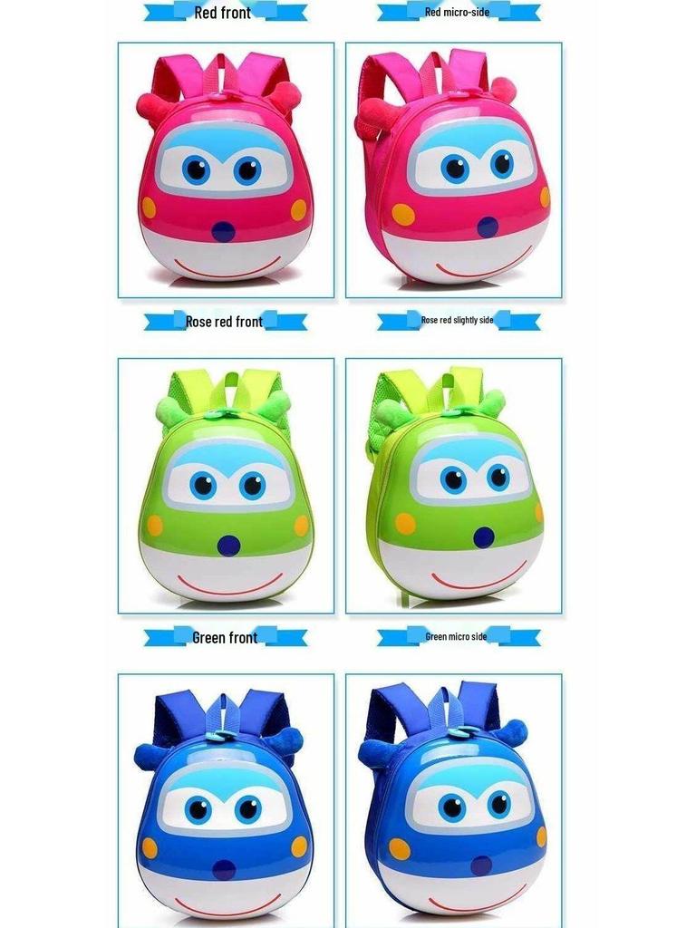 Super Wings Cartoon Animal Backpack for Kids - Cute Kindergarten Double Shoulder Bag for Boys & Girls