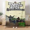 1pc Grand Theft Auto Soft Flannel Blanket with Designer Print A Cozy Blanket for All Seasons, Perfect for the Couch, Bed, Office