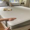 3Pcs Waterproof Fit Sheet Solid Color Mattress Cover With Elastic Band Bedsheet Double Queen King Size Fitted Sheet