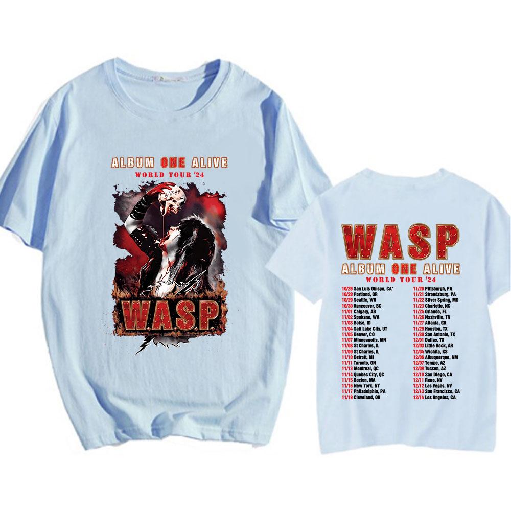 Album One Alive World Tour '24 Tricouri WASP Nation Modă Hip Hop Tricou pentru Bărbați Camisetas Mânecă Scurtă Gât Rotund Unisex Streetwear