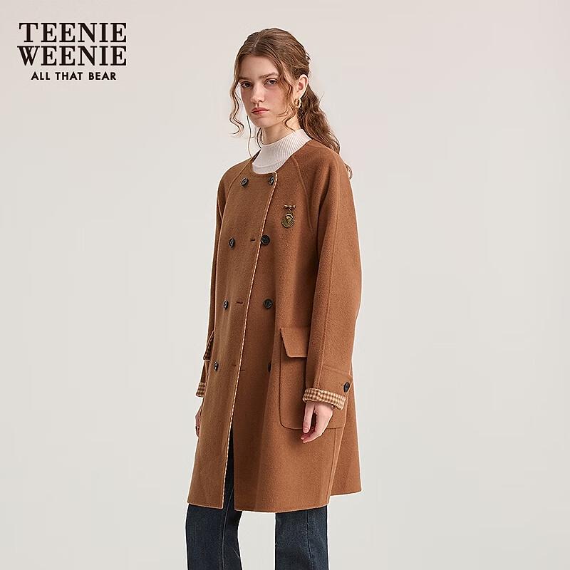

Teenie Weenie Women s Wool Blend Scarf Collar Overcoat M