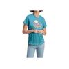 Adidas Quick-Dry Cartoon Graffiti Comfortable Short Sleeve Regular T-Shirt Women Tops Green IJ7330